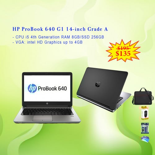 HP ProBook 640 G1 14-inch i5 4th Generation RAM 8GB/SSD 256GB VGA 4GB