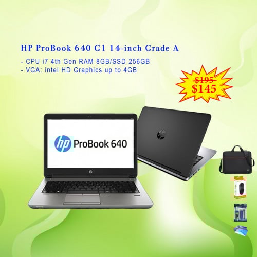 HP ProBook 640 G1 14-inch  i7 4th Gen RAM 8GB/SSD 256GB VGA 4GB