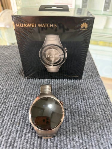 Huawei watch5 titanium ១ទឹកស្អាត 99% មានប្រអប់គ្រឿងកំប្លេ