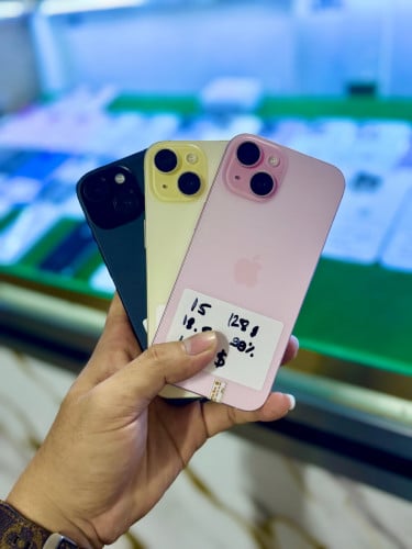 iPhone 15 128G មួយទឹក lock simមិនបាច់ទ្រាប់ទ្រនាប់ស៊ីម ដាក់ស៊ីមប្រើយកម៉ង ( សុីម2 )