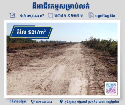 ដីនៅម៉ឺនជ័យ សម្រាប់លក់