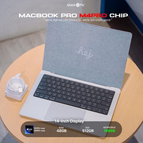 14-inch M4Pro / 48G / 512GB NewNoBox 1999$ 😍ធានាពេញមួយឆ្នាំ with AppleCare 🍎