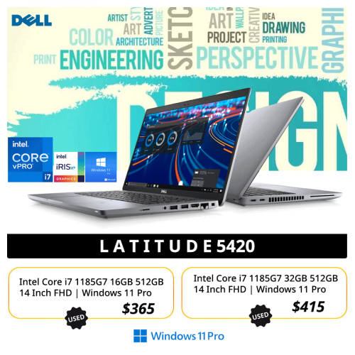 Dell Latitude 5420, i7-1185G7 16GB 512GB 14" FHD , Windows 11 Pro
