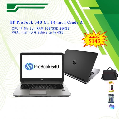 HP ProBook 640 G1 i7 4th Gen RAM 8GB/SSD 256GB VGA up 4GB