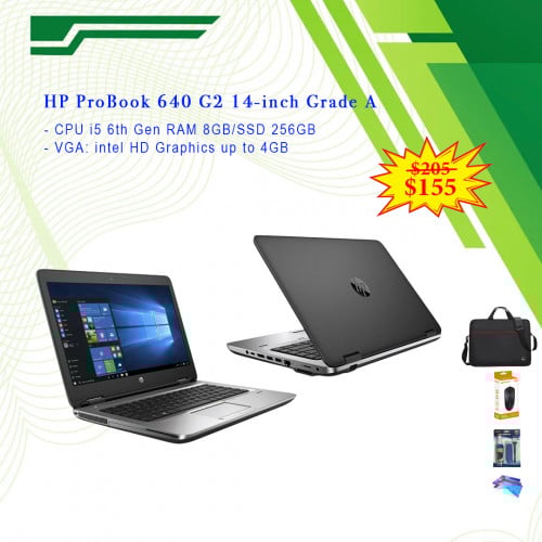 HP ProBook 640 G2 i5 6th Gen RAM 8GB/SSD 256GB VGA up 4GB