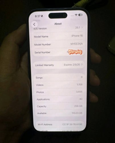 iPhone 16 X/A 256g ស្អាត តម្លៃ 590$