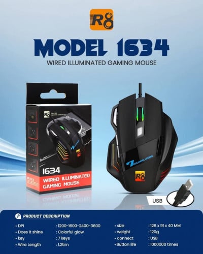 Mouse Gaming R8  អីវ៉ានមាននៅក្នុងស្តុក បងៗអាចធ្វើការកម្ម៉ង់បាន មានធានា1ឆ្នាំបងៗ 📩🙏