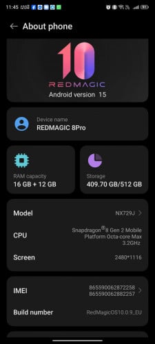 Red magic 8Pro ស្ទើរតួរ ឆាតមើលបាន