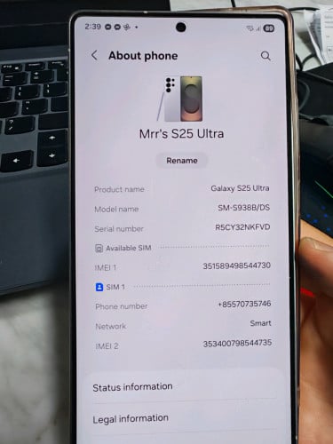 Samsung S25 Ultra Global 256G Like New 99%