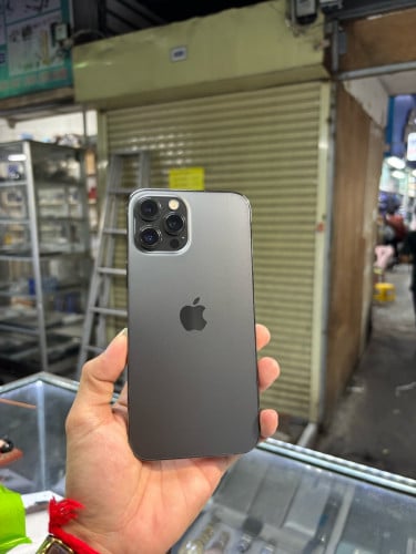 Iphone12pro max 128G LL Sim2 ESIM ម៉ាសុីនអេក្រង់ស្រុីនមានស្គេន