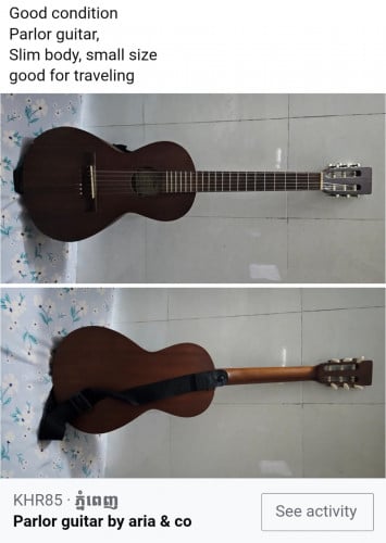 Parlor guitar by aria & co