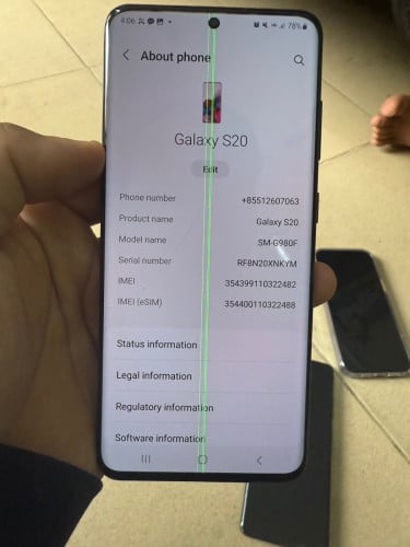 Samsung s20 អេក្រង់ដើរកន្លែងខ្លះអត់ខ្លះ