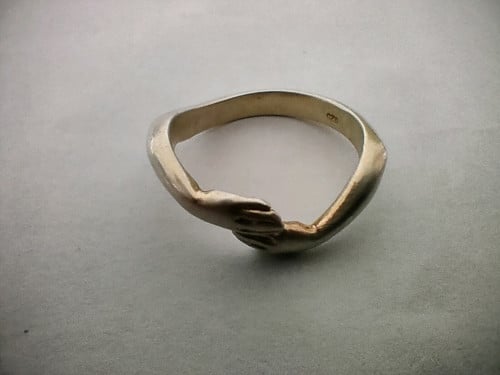 Silver Ring 925, Holding Hands