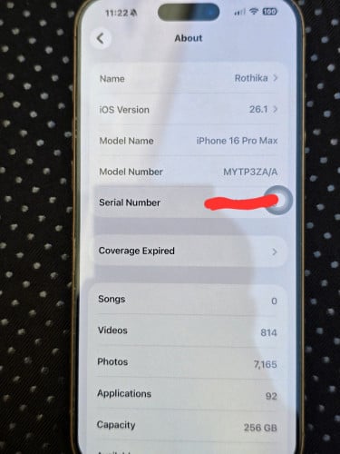 លកiPhone 16PM ZA 256GB