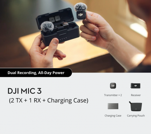 DJI Mic 3 (2 TX + 1 RX + Charging Case)