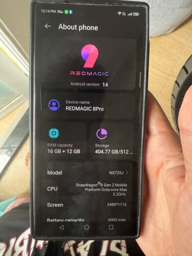 Red Magic 8 pro - 512GB (Excellent Condition)