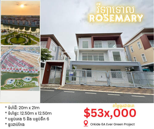 🏘 Villa ទោសម្រាប់ លក់ និងជួល នៅបុរីអ័រគីដេ 6A  (ផ្ទះថ្មី)