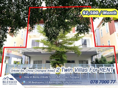 🏡CHIP MONG 6A-CHROY CHONGVA 🏡Two Twin Villa for rent