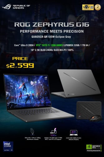 ROG Zephyrus G16 2025 GU605CR-QR105W (price can talk)
