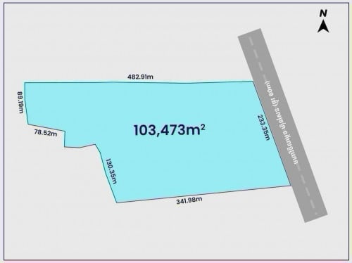 ដីលក់ ស្ថិតនៅលើផ្លូវ 60m -ទំហំ :  10 ហិតា