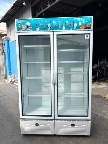 ទូក្លាសេទ្វារពីរ Sanden មួយទឹកនៅស្អាតថ្មីណាស់ សំនុំសុីន