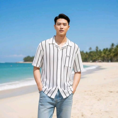 អាវក្រណាត់សាច់ចាក់​ដៃខ្លីSize M L XL 2XL