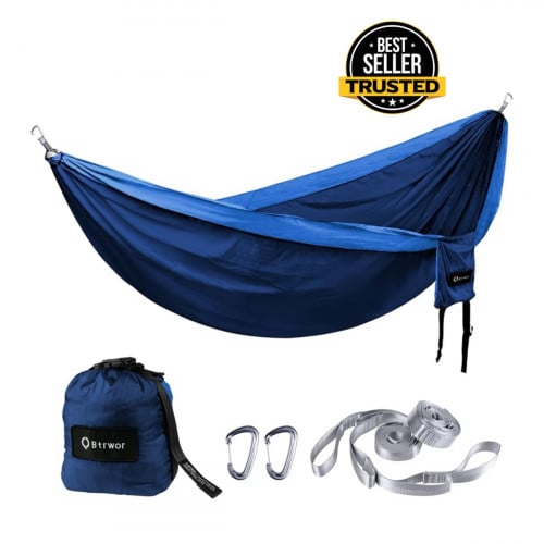 BTRWOR Outdoor Hammock for 2 Person| Double Hammock with Attachment Kit | Nylon Travel Camping