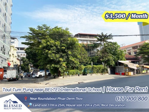 Toul Tum Pung near BELTEI International School 💥 House for Rent 💥