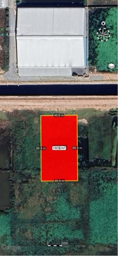 ដីលក់ជាប់ប្រឡាយ៥០ម ខាងកើតបុរីគៀង ហ៊ត ព្រៃស