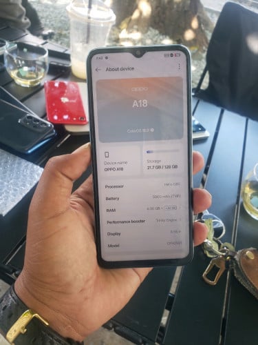 Oppo A 18 sim2 ram4G 128G / សានុំសុិន97/%