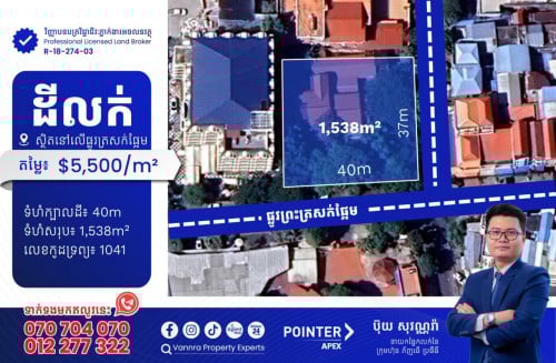 ដីលក់នៅលើផ្លូវព្រះត្រសក់ផ្អែម