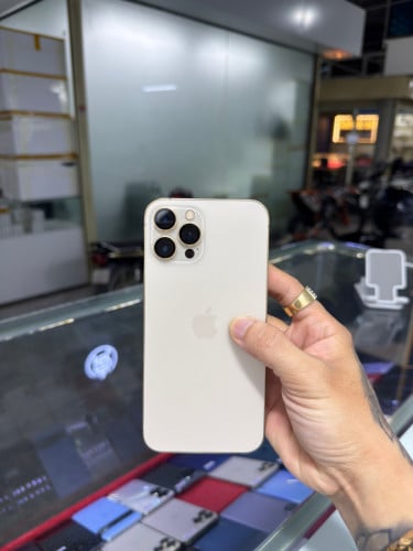 iPhone 12 Pro Max Gold LL/A HD256GB Phone Condition 99% 🔋ដូរ100% , ម៉ាស៊ីនហ្សីន