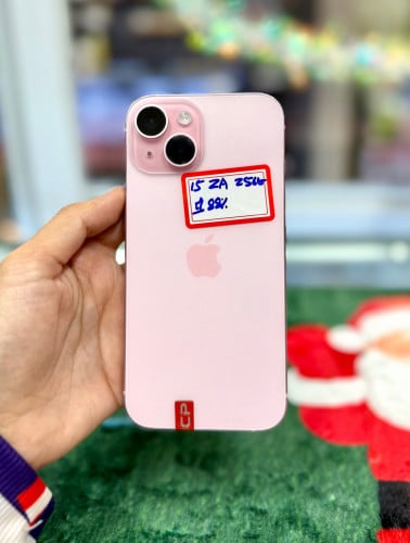 IPhone 15 ទំហំផ្ទុក (256G) តួស្អាត 98.999% Model ZA Color Pink