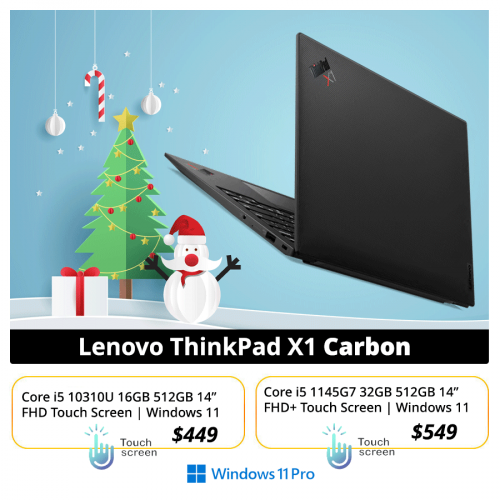 ThinkPad X1 Carbon Gen 8 $399 Intel Core i5 10210U 8GB 512GB 14" FHD
