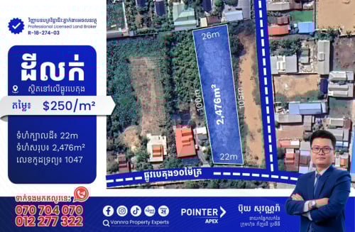 ដីលក់នៅលើផ្លូវបេតុង