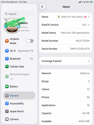 លក់Ipad mini 5 64G  ZP sim wifi