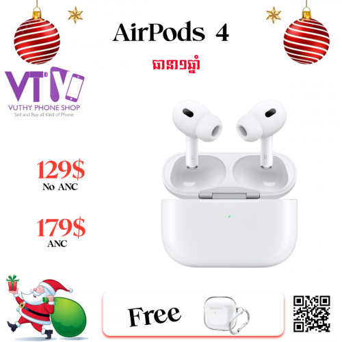 AirPods 4 ANC (ថ្មី ធានា១ឆ្នាំ)