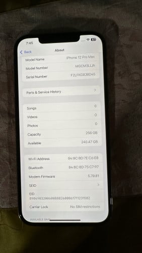 iPhone 12 Pro Max Gold 256G lla