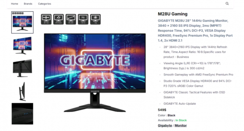 M28U GAMING MONITOR