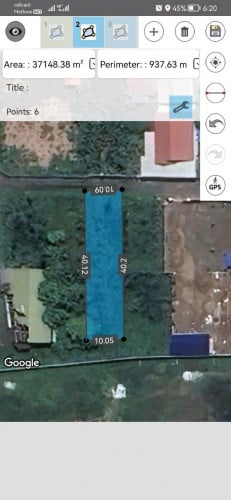 ដីលក់ឡៃឡុងទំហំ : 10m x 40m នៅក្រុងតាខ្មៅ 50000$