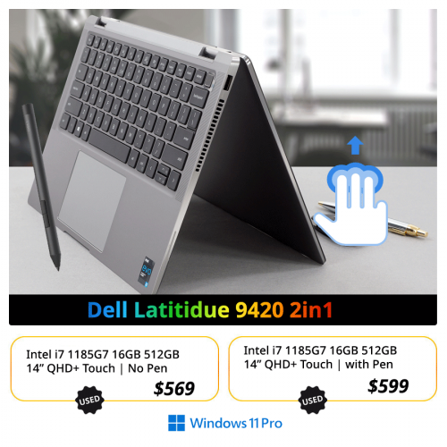 Dell latitude 9420 2in1  : $669 >> $569
