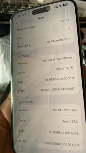 iPhone 15pro max 256G za/a original តែអេក្រង់១ឆ្នូតគៀមតិច តួស្អាត៩៩%