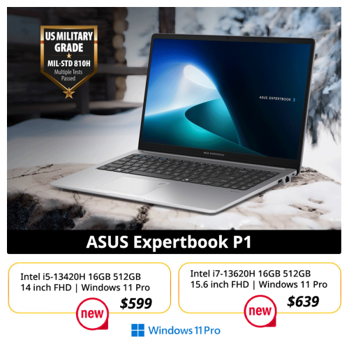 ASUS Expertbook P1 : i7-13620H 16GB 512GB 15.6 Inch FHD  Price 689$ >> $639