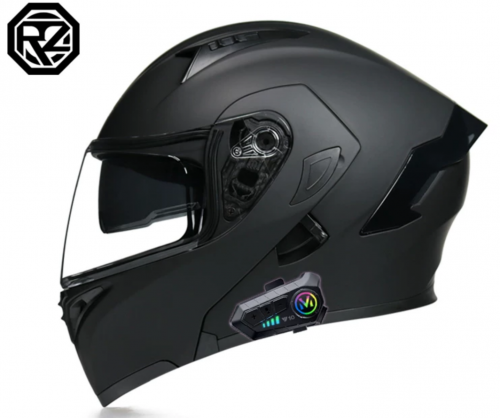 Motorcycle Flip-Up Helmet (Brand: Oz) incl. Bluetooth Headset Communication System (100 % new)