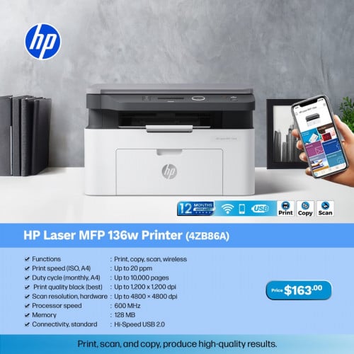 ឈប់ចំណាយពេលរង់ចាំទៀតទៅ! ម៉ាស៊ីនព្រីន HP Laser MFP 136w គឺជាដំណោះស្រាយដ៏ឆ្លាតវៃ៖☑️