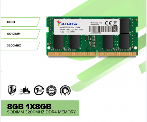 New , RAM laptop 8GB , DDR4 3200Mhz , Adata