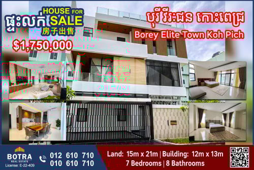 Single Villa for Sale Borey Elite Town Koh Pich