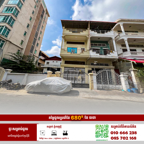 🔰ផ្ទះល្វែងសម្រាប់ជួល នៅជិតរង្វង់ម៉ូលកាំកូសុីធី