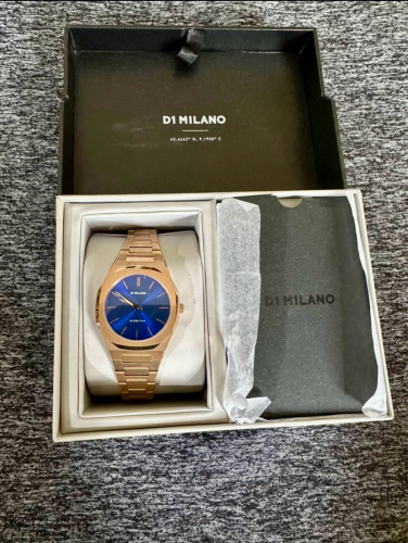D1 Milano ladies Rosegold blue new 99% full box