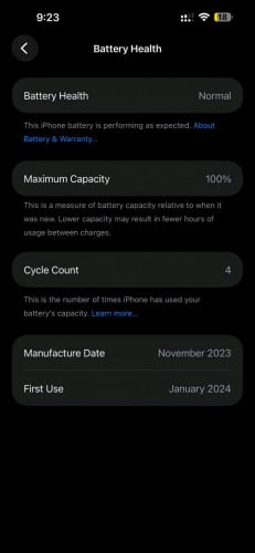 Iphone 15 promax 256GB LL/A ថ្ម100  សានសុីន មកពីក្រៅ
